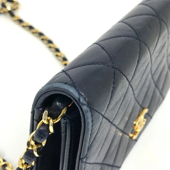 CHANEL CC Matelasse/Shoulder Chain Shoulder Bag Lambskin Leather Navy - Picture 6 of 16